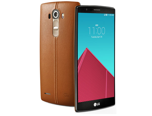Deri arka kapaklı LG G4 akıllı telefon
