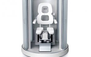 Engelliler için robot sandalye destekli duş kabini