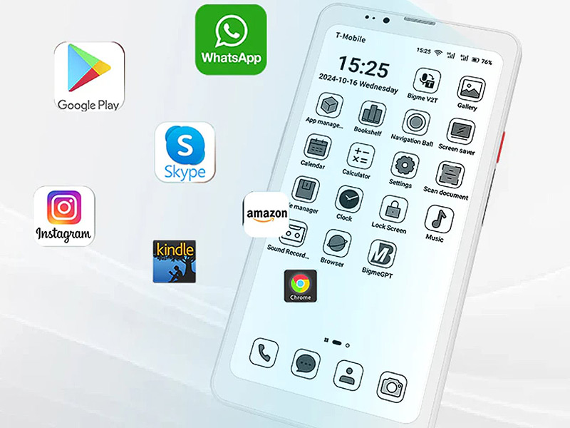 e-mürekkep ekranlı cep telefonu